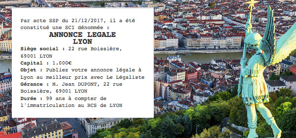 annonce legale lyon